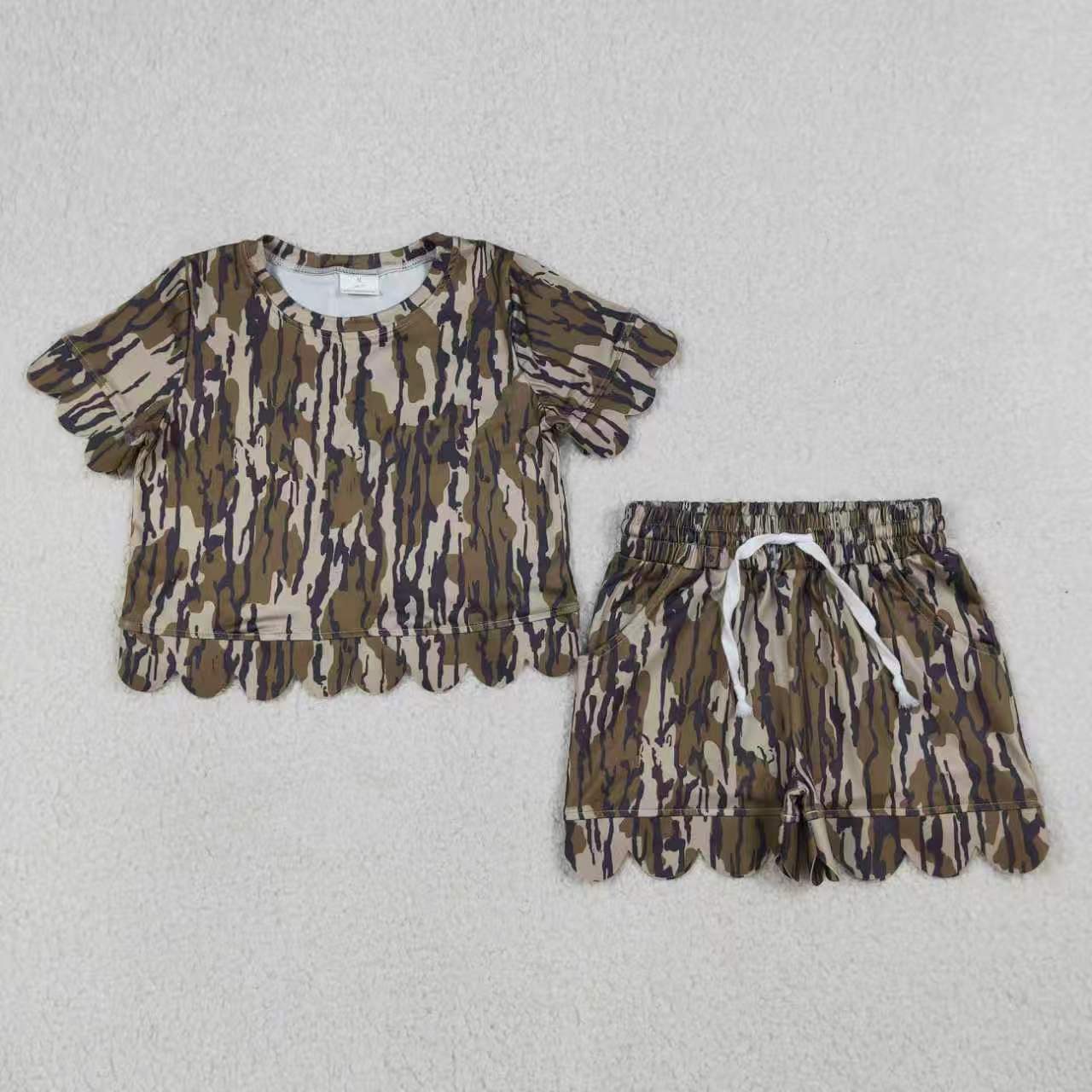 Camouflage print toddle girls summer outfit