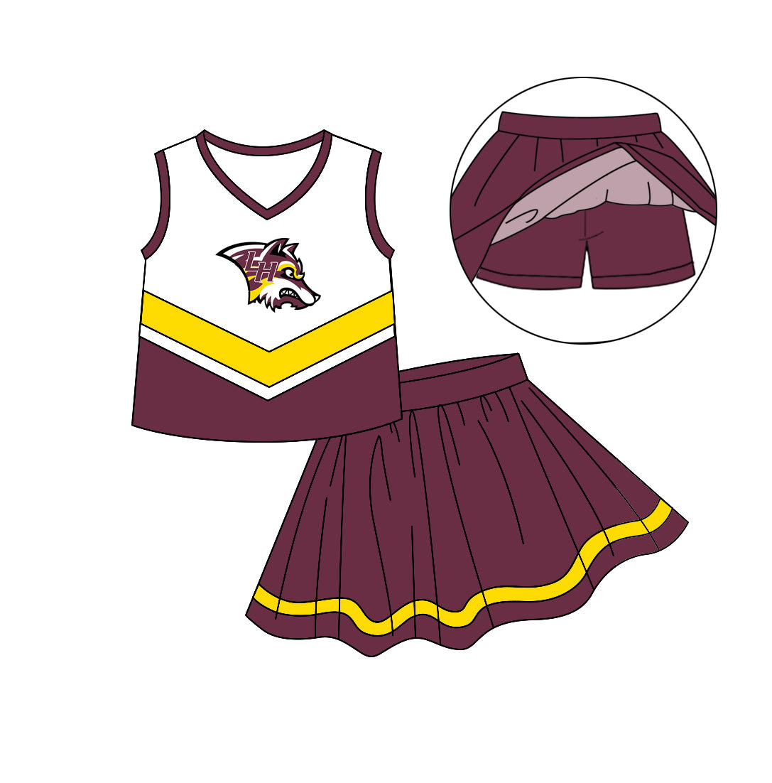 baby girls cheer skirt 2pcs outfit