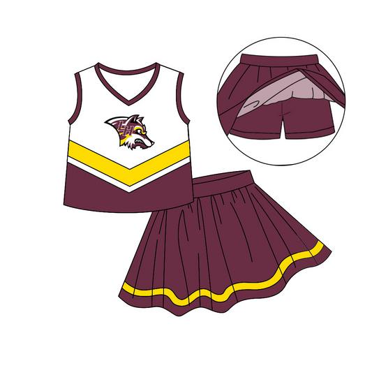 baby girls cheer skirt 2pcs outfit