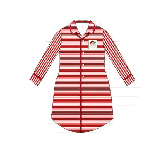 Adult women christmas santa claus button t-shirt top