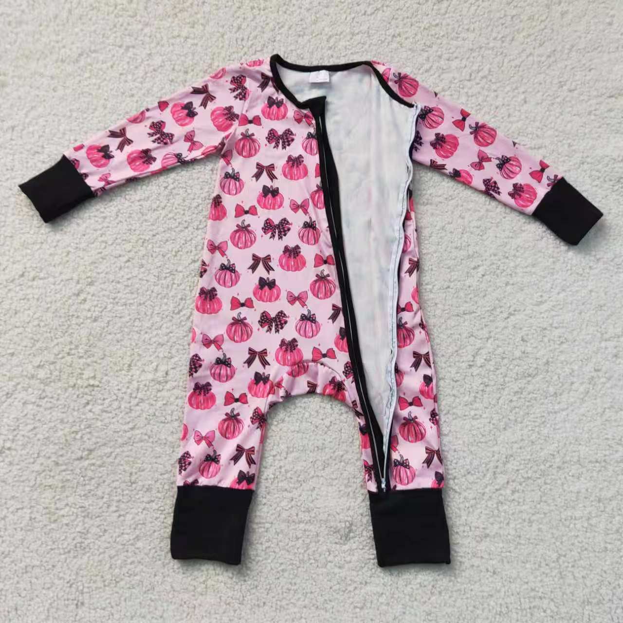 Fall pumpkin long sleeve top matching pants girls fall outfit