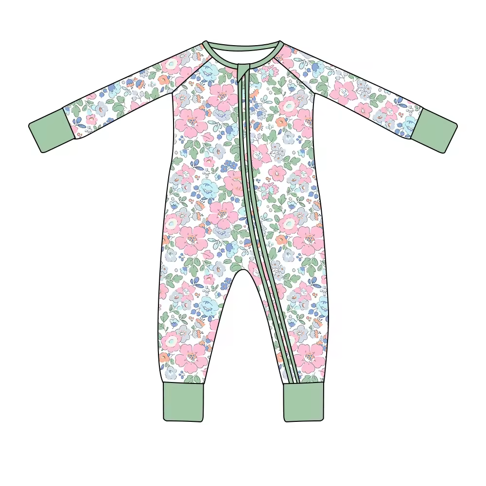 infant baby long sleeve zip romper