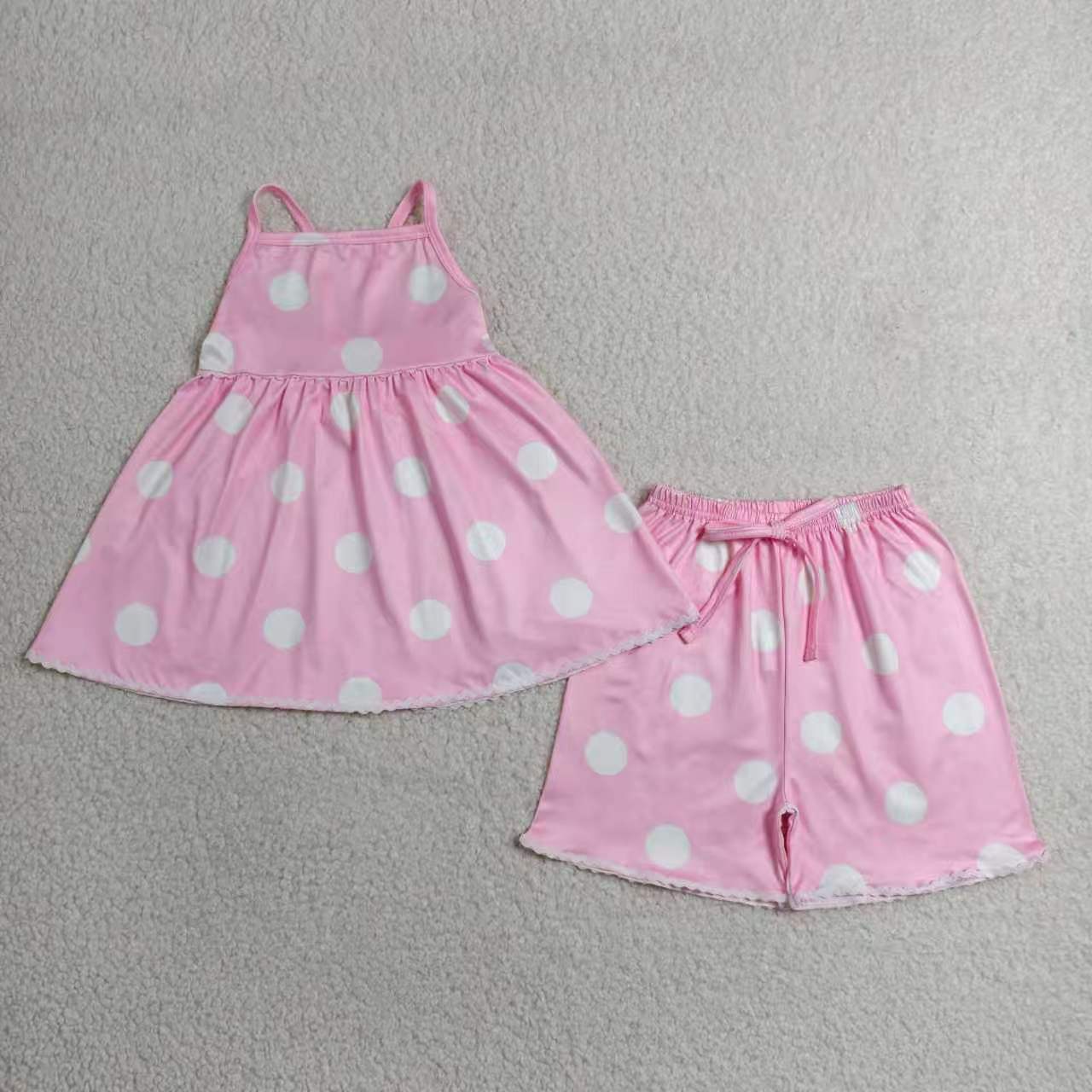 Blue flowers design top matching shorts girls summer outfit