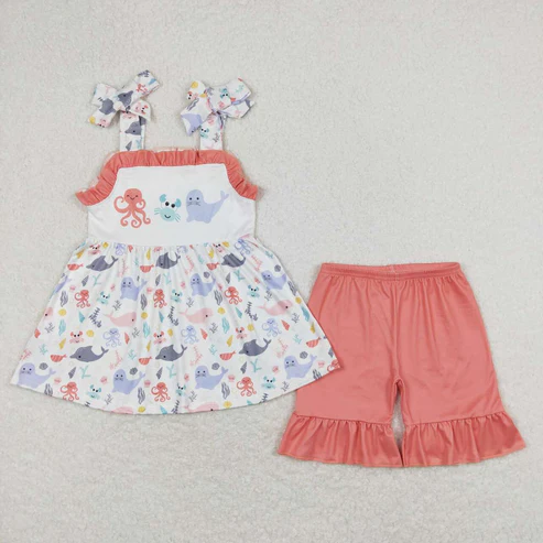 baby girls crab octopus sea animal sister brother matching outfit