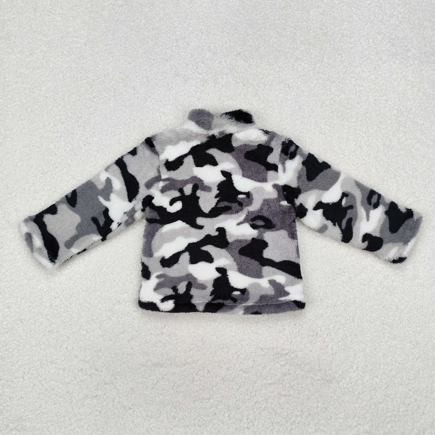 infant baby boy camo Sherpa matching jacket pullover coat