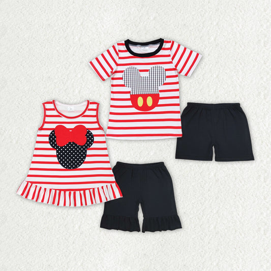 Sister brother matching short sleeve cartoon clothes