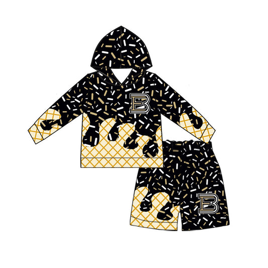 Custom team design kids boy long sleeve hoodie set