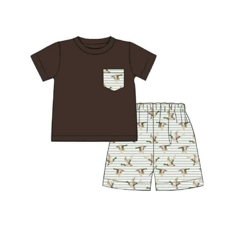 baby boy short sleeve mallard duck outfit