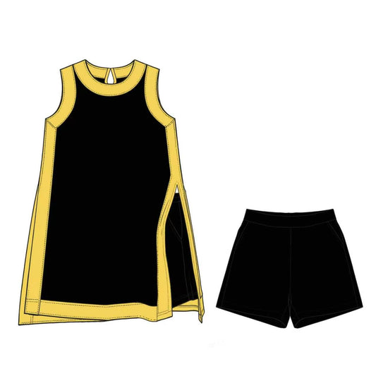 baby girls sleeveless dress matching shorts yoga clothing set