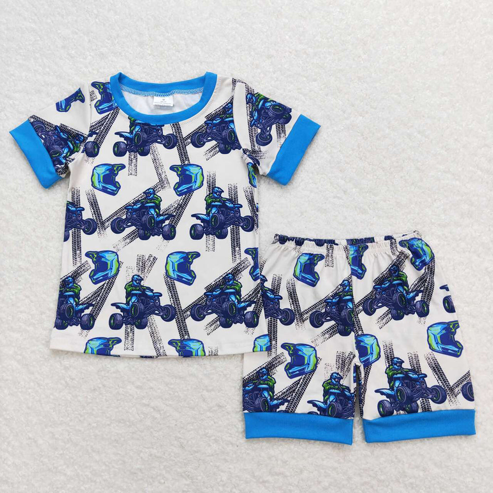 sibling matching ricing bike boy short sleeve clothing set