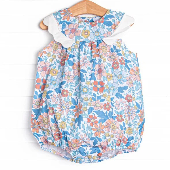 toddle baby blue floral romper