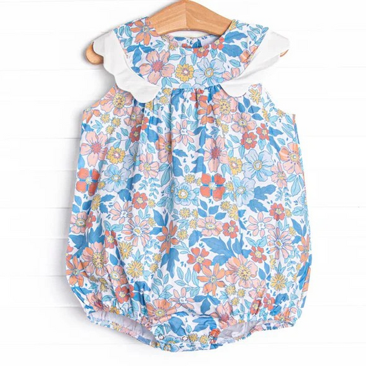 toddle baby blue floral romper
