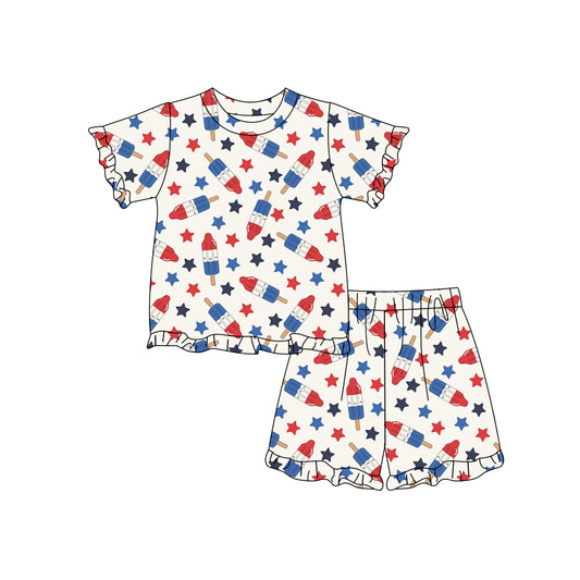 July 4th top matching shorts kids summer wholesale factory outfit
