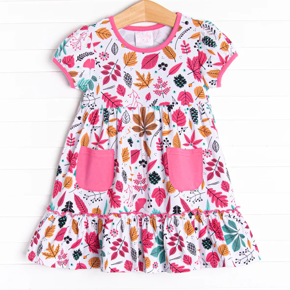 infant baby girls fall leaves dress