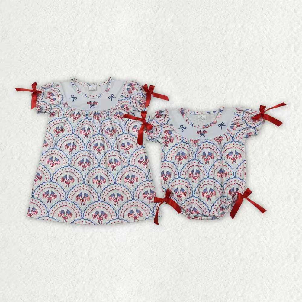 American flag embroidery design toddle girls dress