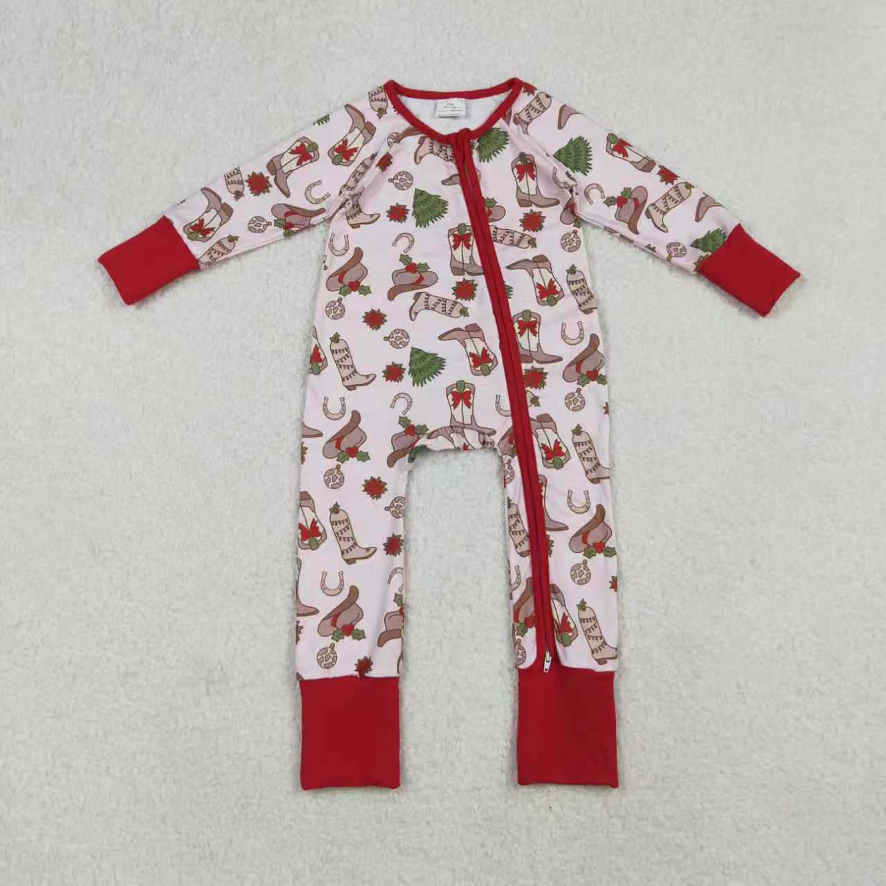 Kids western boots matching two pieces pajama set