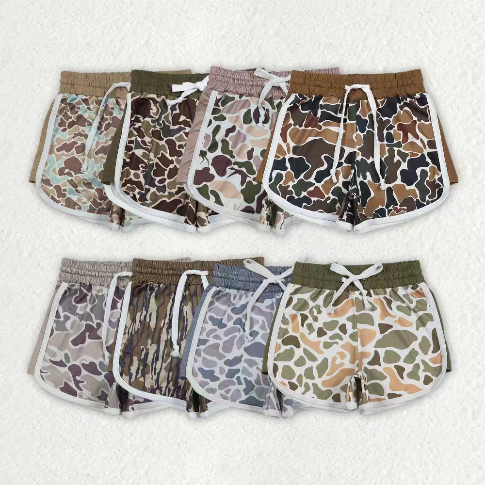 Toddle baby boy dark green camo summer shorts