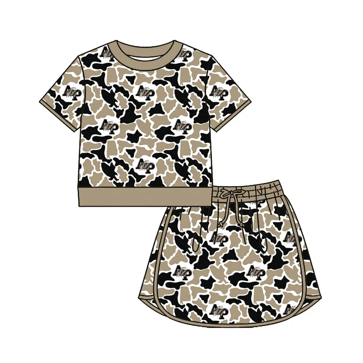 Custom team top matching skorts girl summer outfit