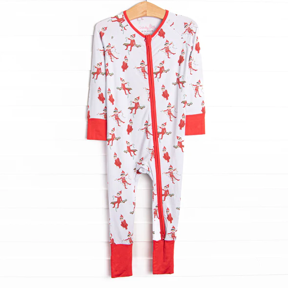 Christmas design kids long sleeve zip romper