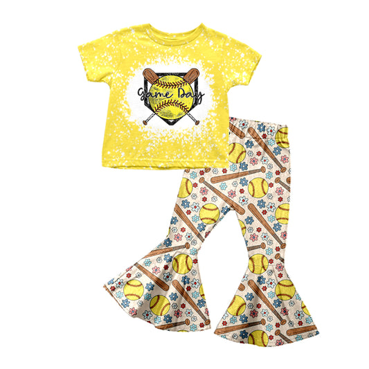 game day softball bell bottoms outfit