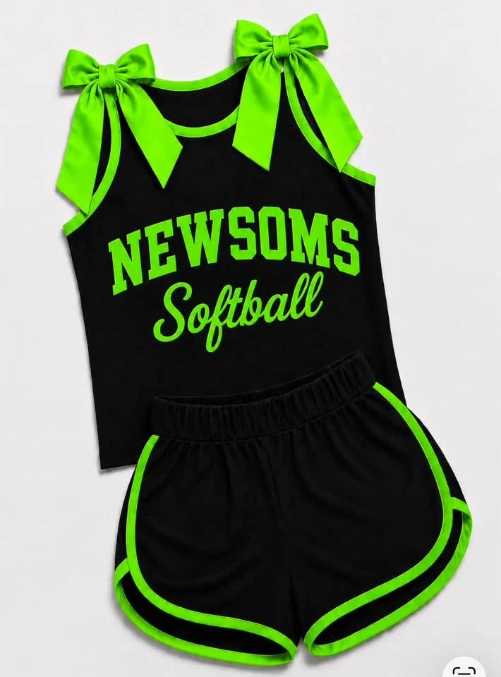 Custom team top matching shorts girl summer outfit wholesale factory price