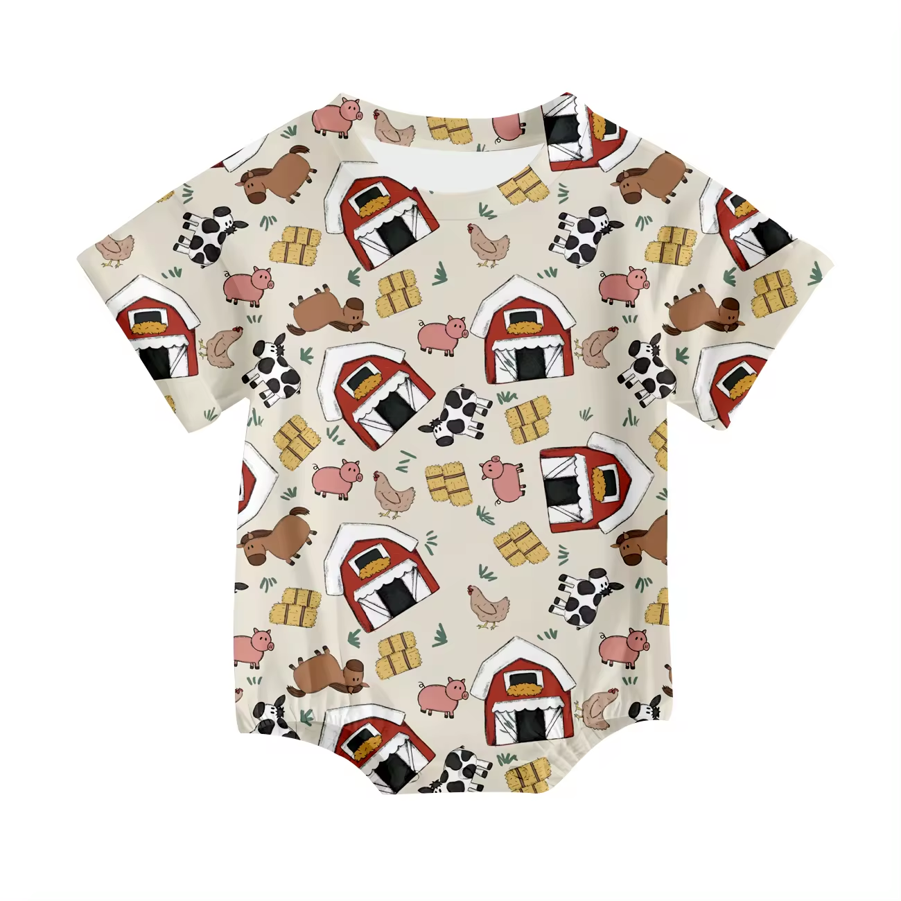 toddle baby farm cow short sleeve romper
