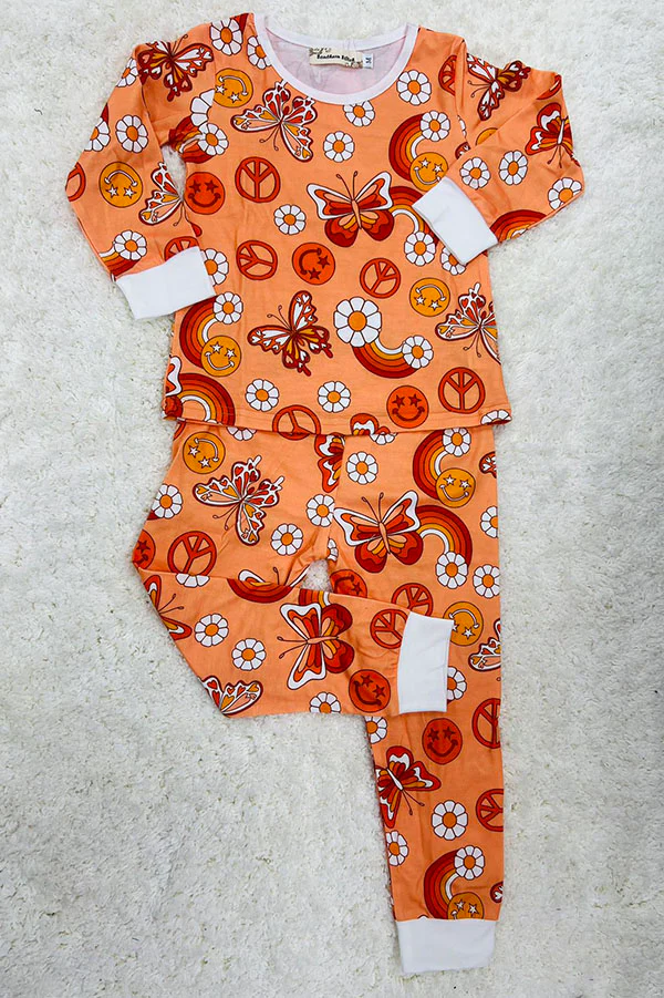 infant baby girls butterfly pajama set wholesale baby clothes