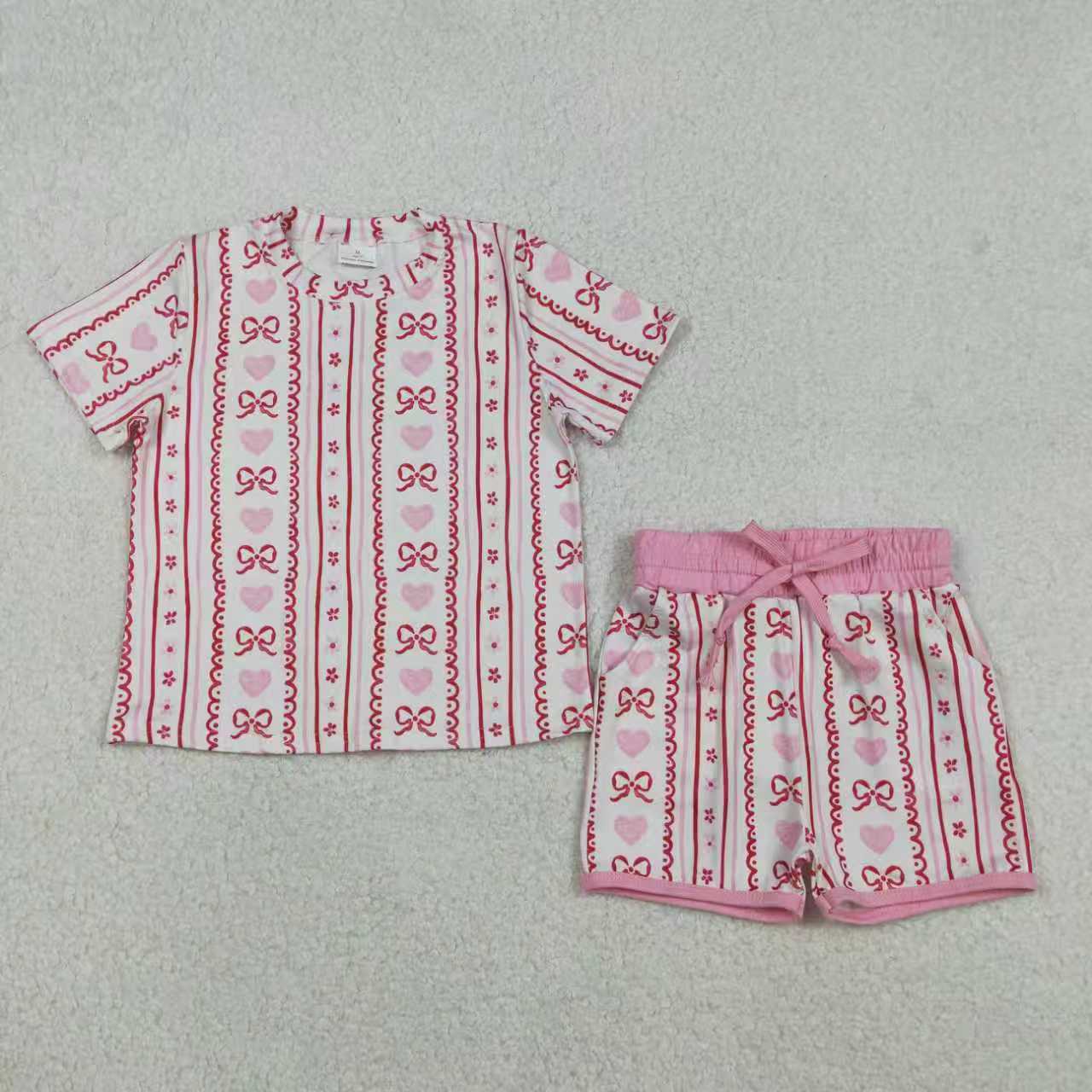 Toddle girls pink bow design long sleeve romper