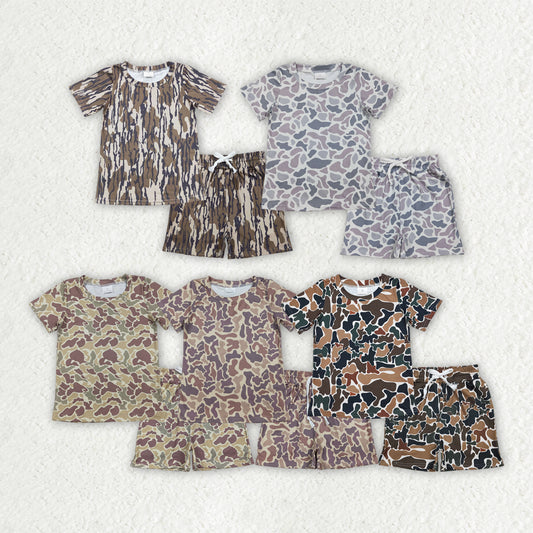 Camo design toddle baby boy short sleeve outfit