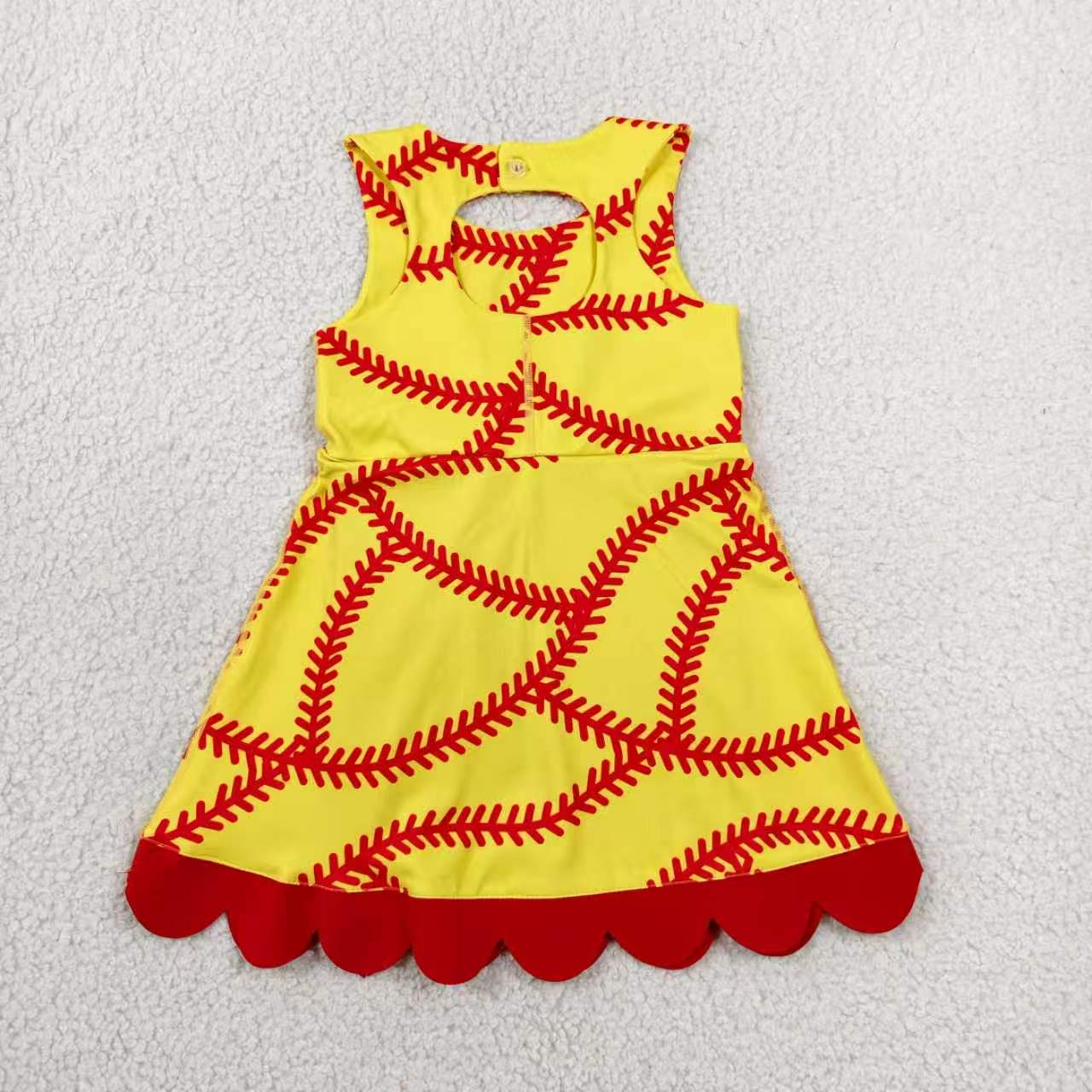 Baseball design girls summer yoga dress