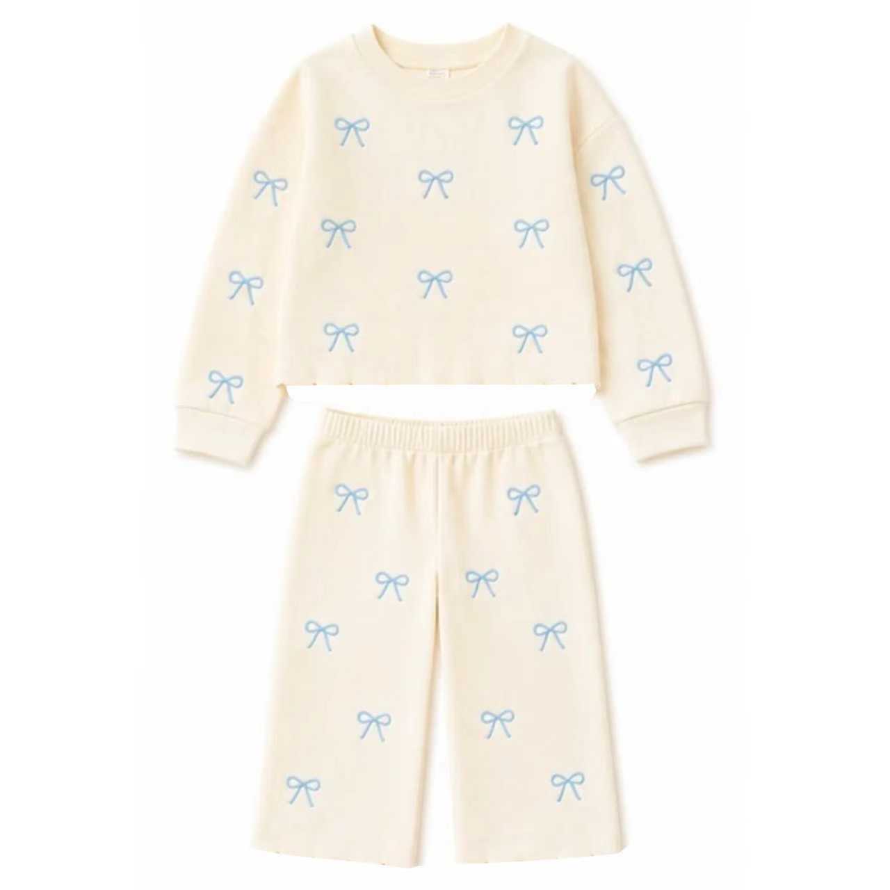Toddle kids custom bow design girl long sleeve white color clothes wholesale price