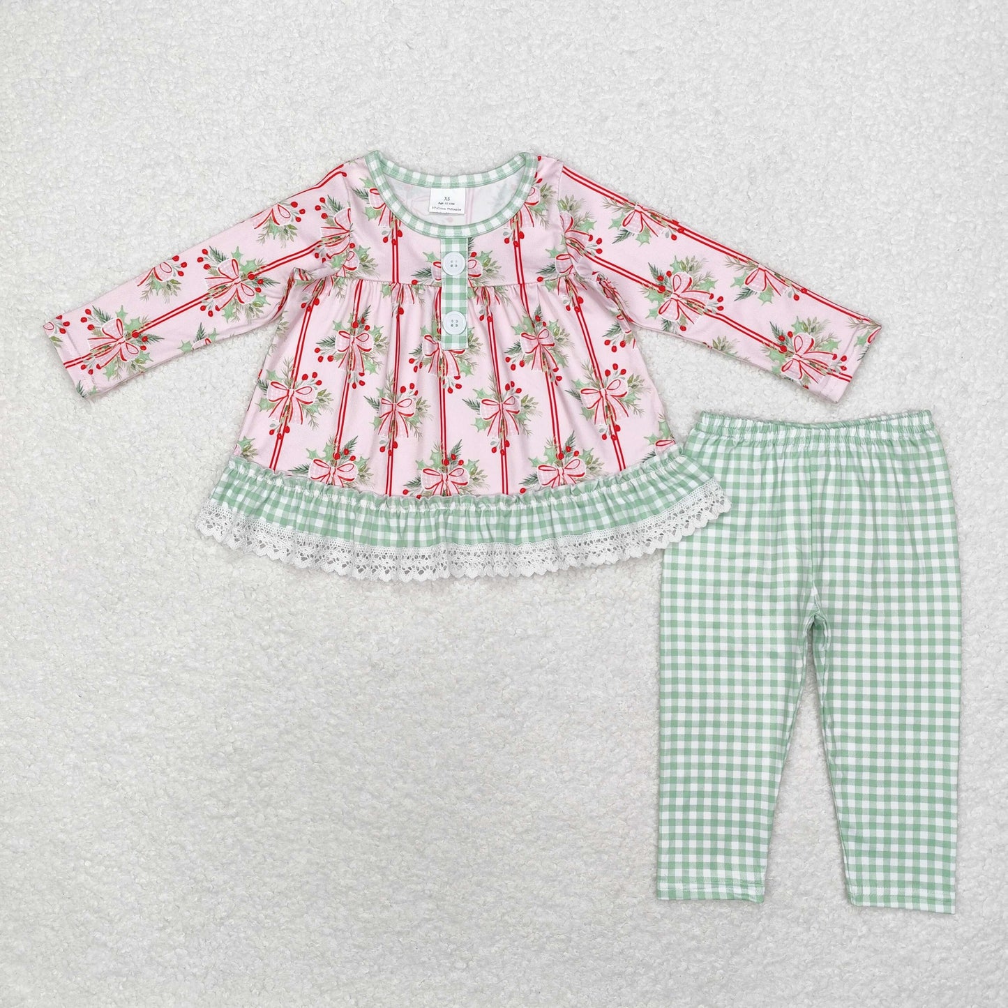 Sister brother Christmas holly matching clothing set