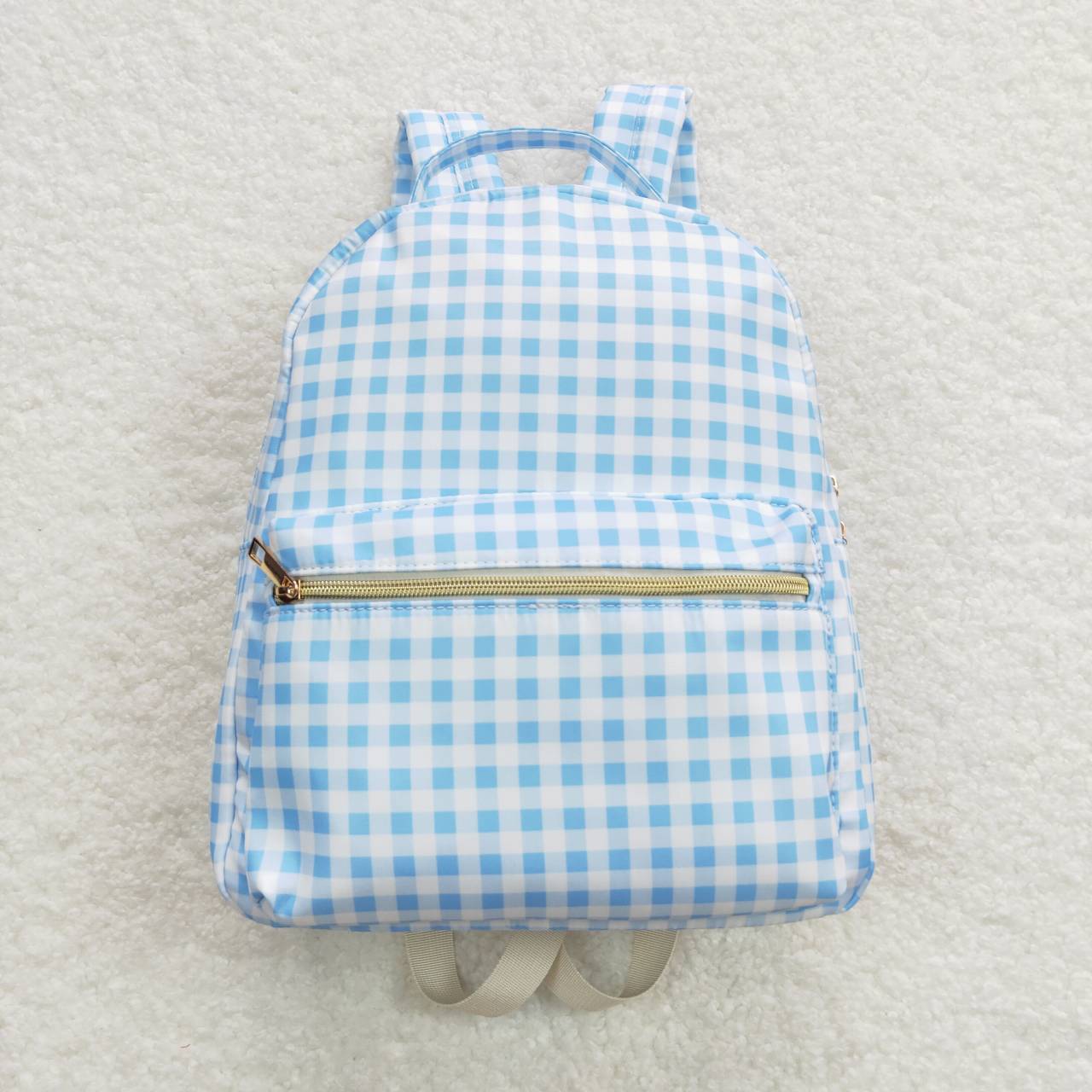 wholesale girls blue gingham backpack matching lunch box