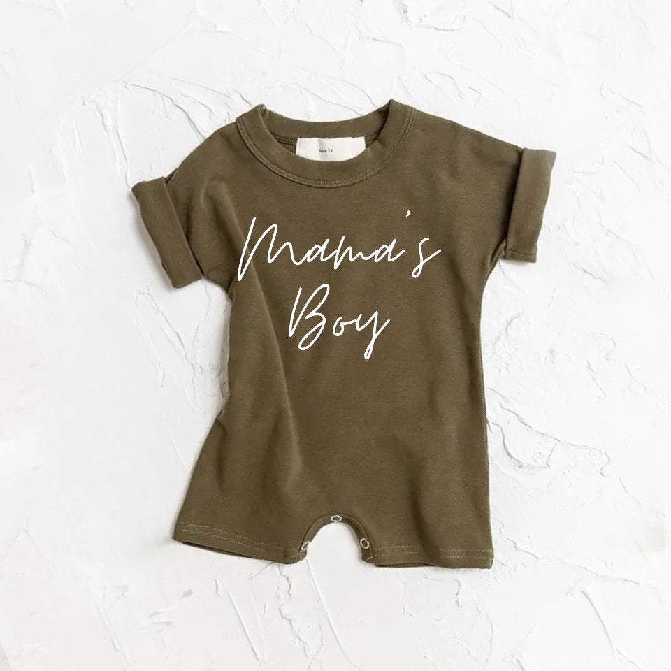 Mamas boy kids short sleeve romper