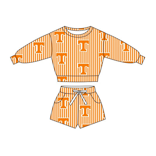 Custom tennessee team top matching shorts girl summer outfit wholesale factory price