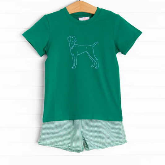 green dog print shirt summer clothes