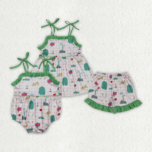 Golf design sister brother matching clothes