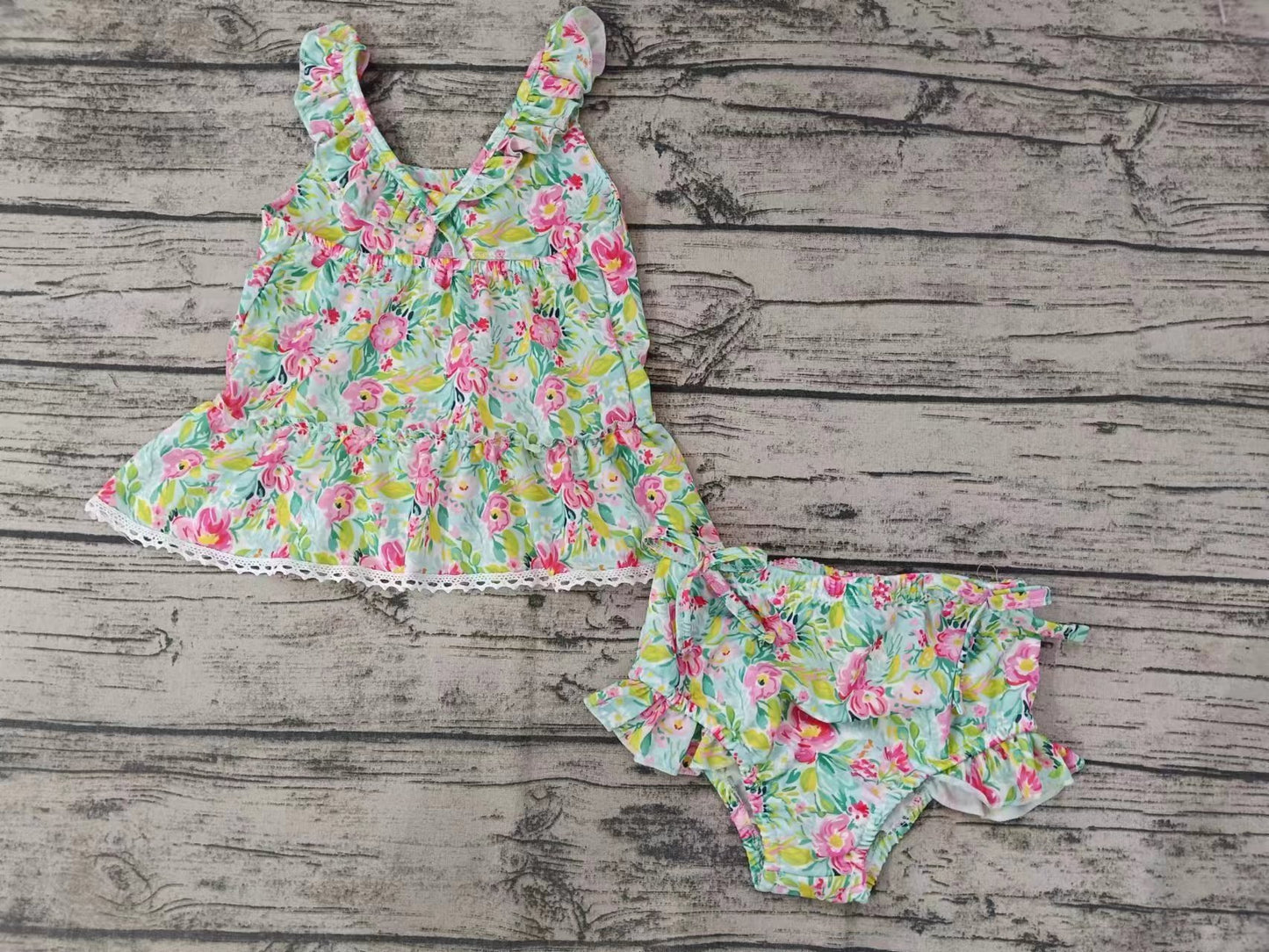 toddle baby girls two pieces floral swimwear