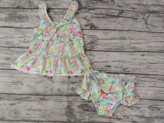 toddle baby girls two pieces floral swimwear