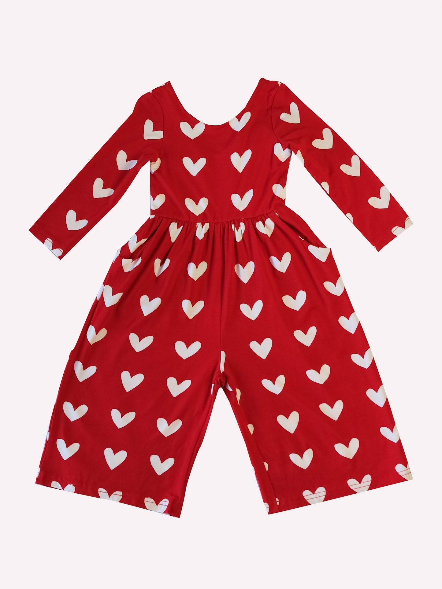 baby girls heart print summer jumpsuit