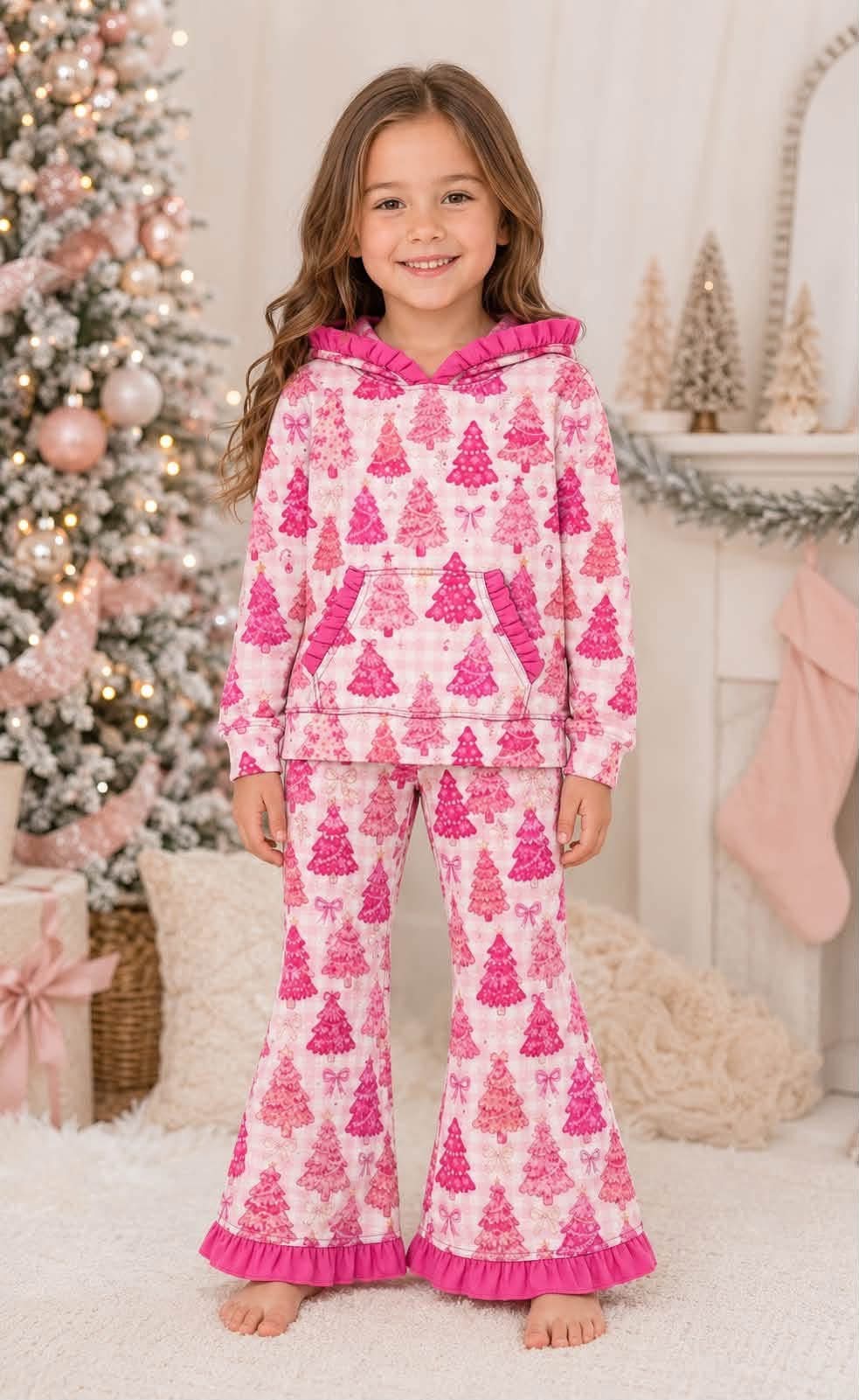 Baby girls custom Christmas design hoodie set