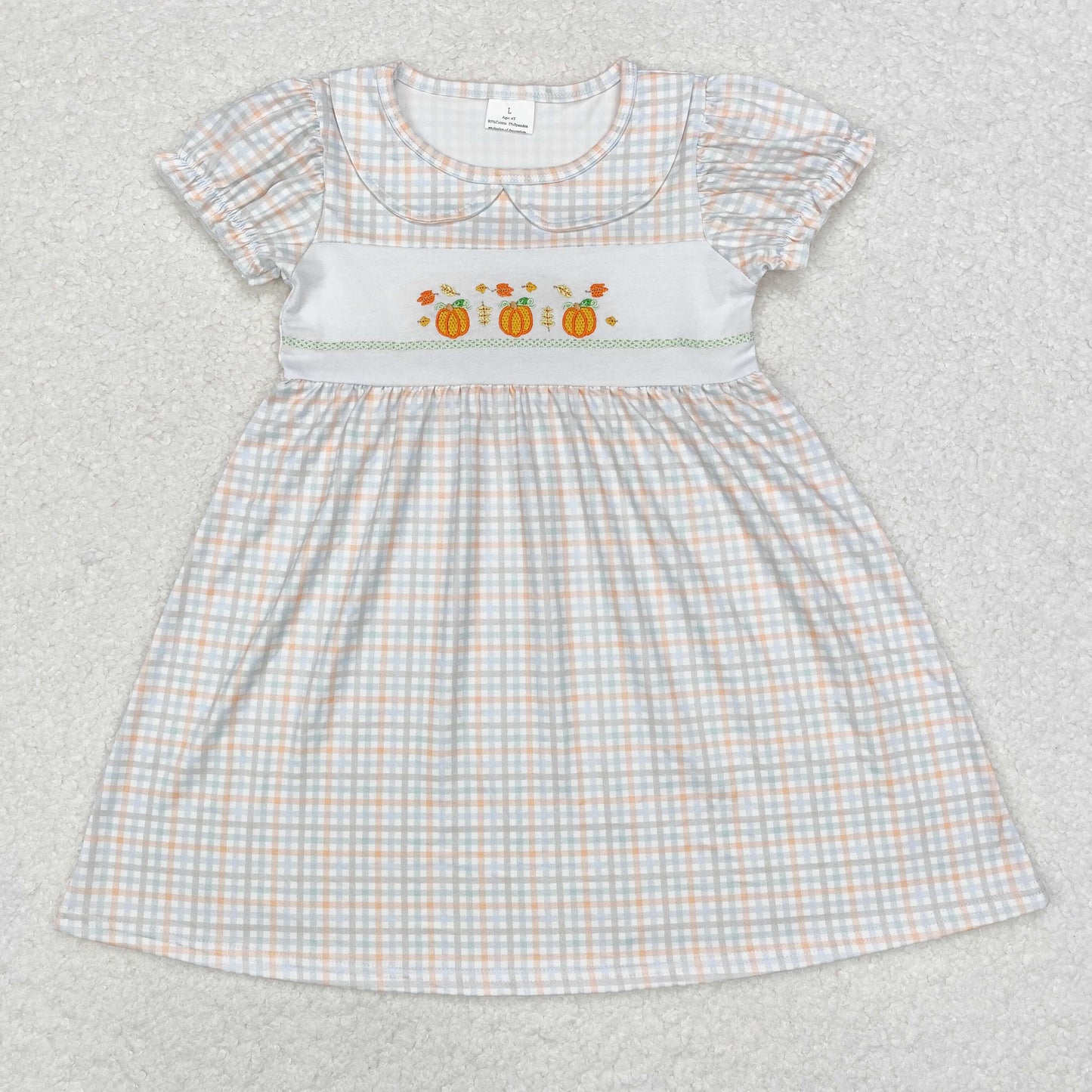 Sister brother embroidery three pumpkins clothes