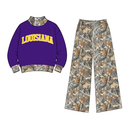 Adult women louisiana team design long sleeve milk silk material outfit