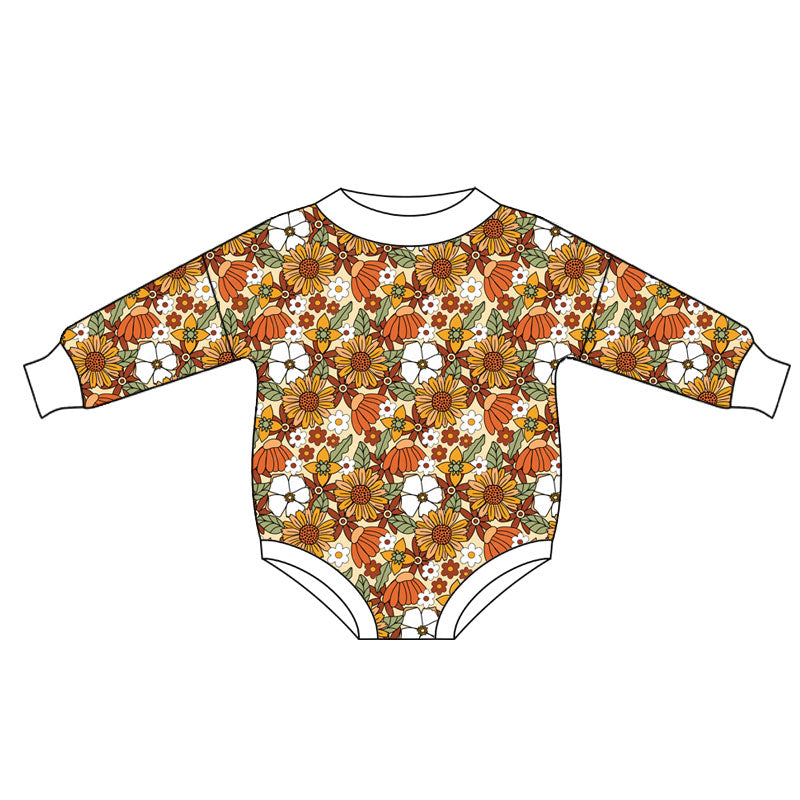 Fall season design toddle baby long sleeve romper