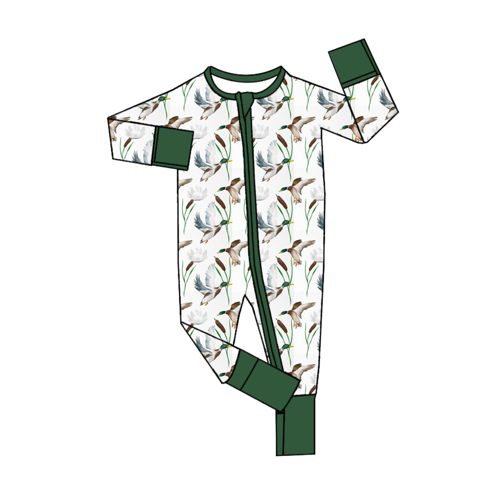 kids long sleeve duck hunting  zip romper