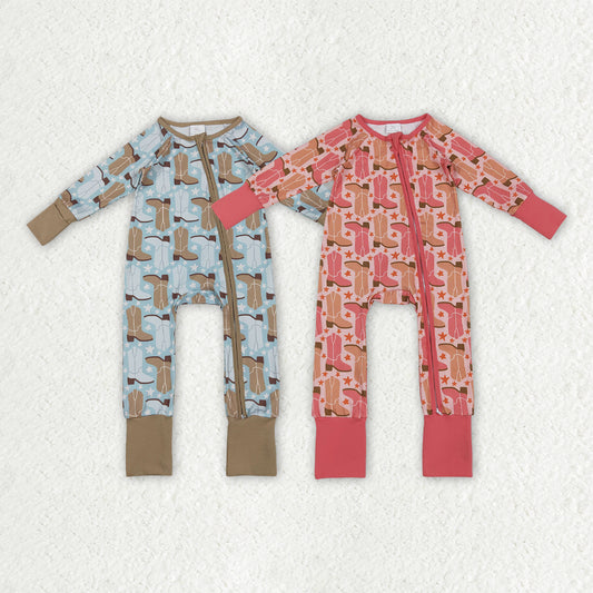 Western boots design toddle boy romper