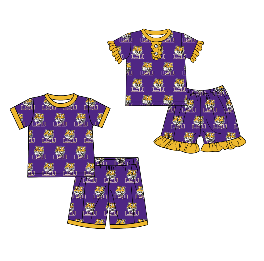 Sister brother custom LSU team outfit