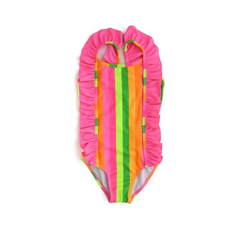 rainbow stripes one piece summer bathing suit