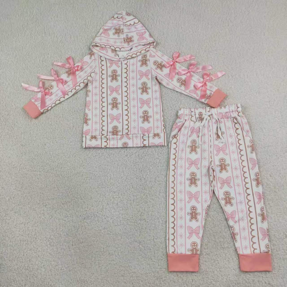 Long sleeve Christmas light hoodie top matching pants girl wholesale factory price clothes