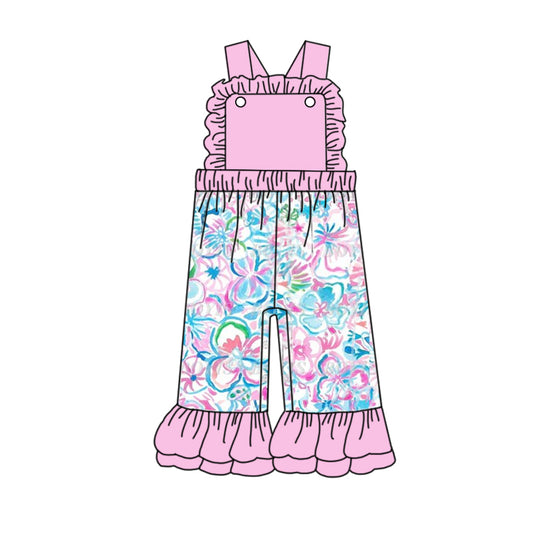 baby girls pink floral summer jumpsuit preorder